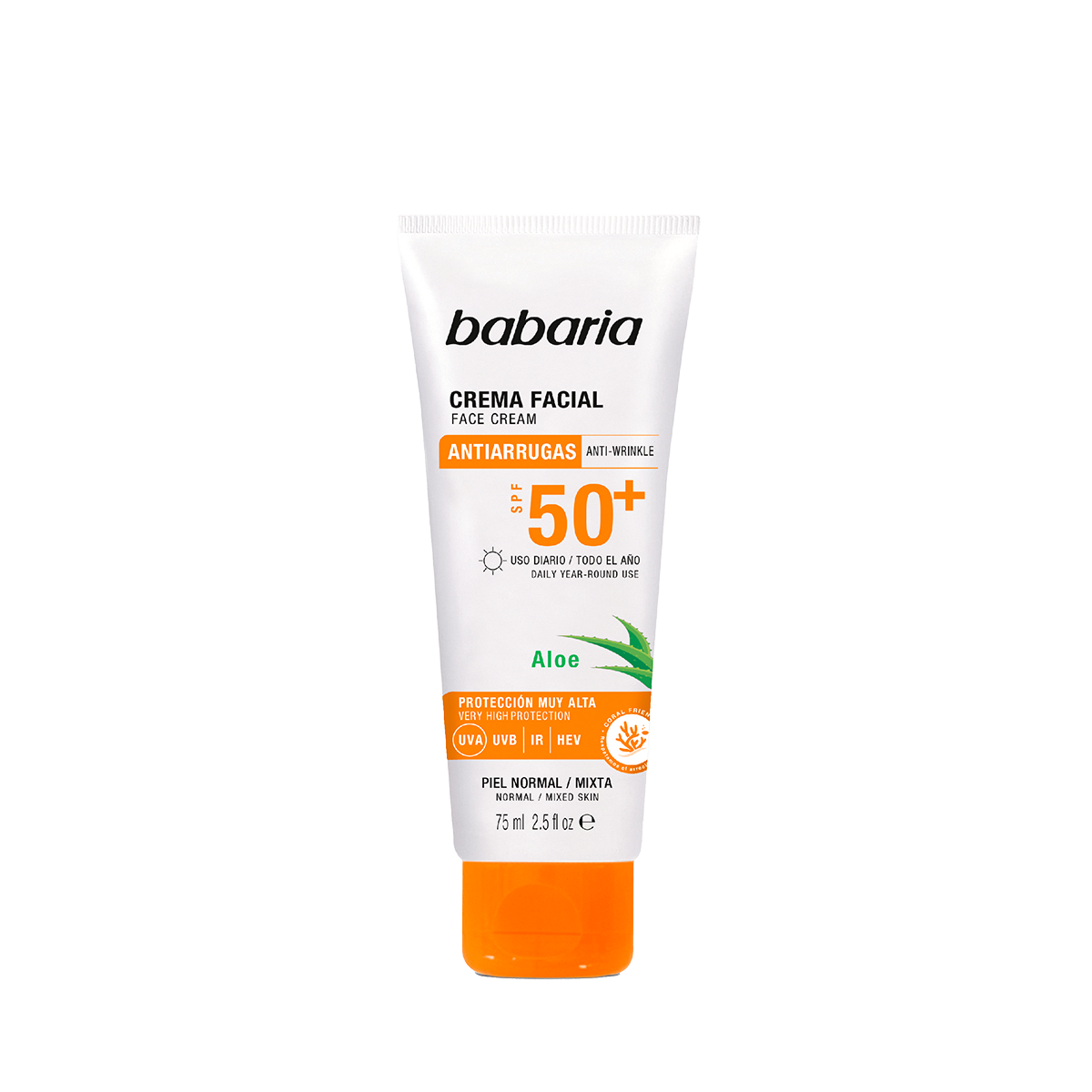 BABARIA ALOE VERA SOLAR FACIAL ALOE SPF50 75 ML 1