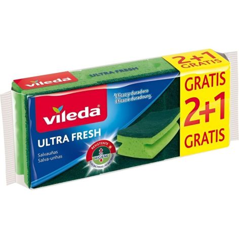 VILEDA ULTRA FRESH SALVAUÑAS ESTROPAJO 2+1 1