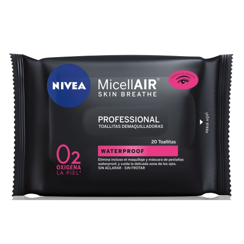 NIVEA TOALLITAS DESMAQUILLANTES MICELAR WATERPROOF 20 UDS