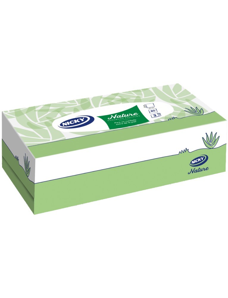NICKY CAJA PAÑUELOS FACIALES ALOE 3 CAPAS 80 UDS 1