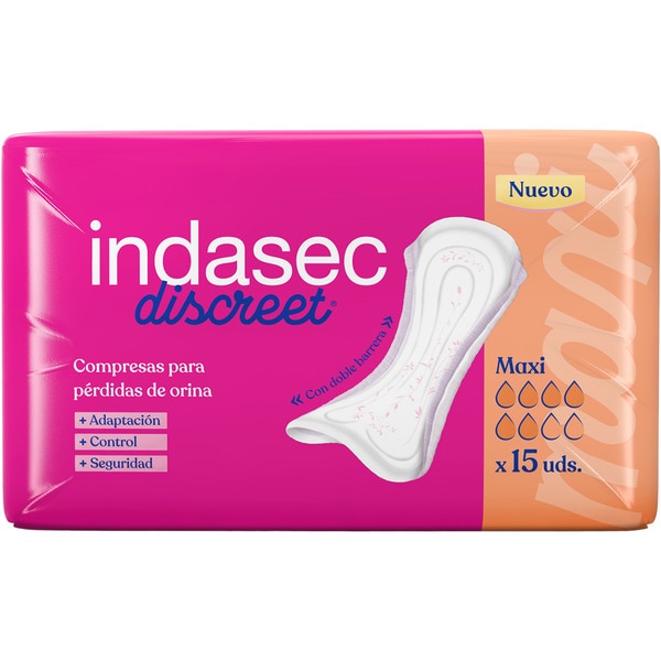 INDASEC DISCREET INCONTINENCIA MAXI 15 UDS