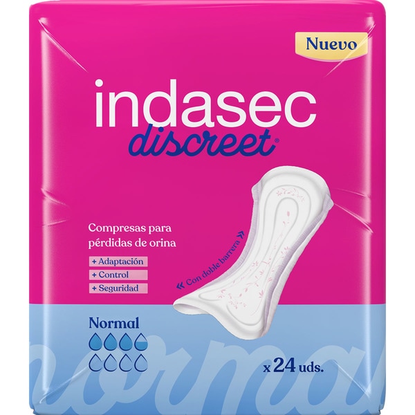 INDASEC DISCREET INCONTINENCIA NORMAL 24 UDS
