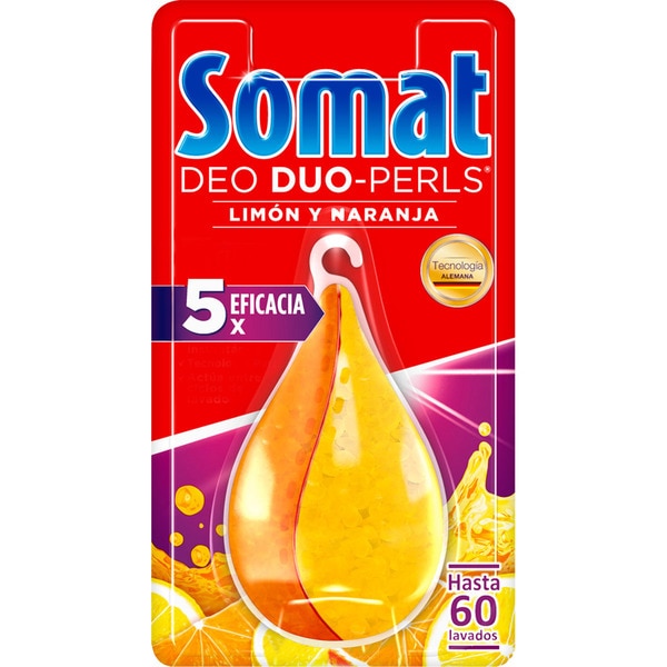 SOMAT DEO PERLS AMBIENTADOR LAVAVAJILLAS LIMON-NARANJA 60 LAVADOS 1