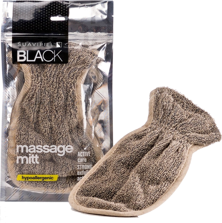 SUAVIPIEL BLACK MASSAGE MITT GUANTE EXFOLIANTE HYPOALERGENIC 1