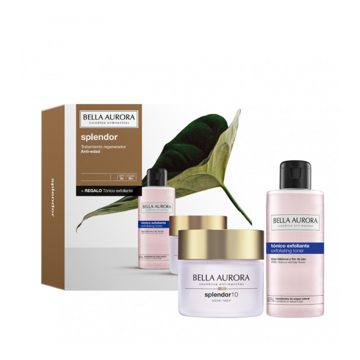 BELLA AURORA SPLENDOR CREMA NOCHE+TONICO EXFOLIANTE 1