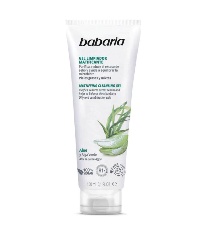 BABARIA GEL LIMPIADOR MATIFICANTE ALOE Y ALGA 150 ML 1
