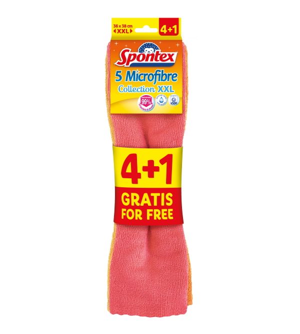 SPONTEX BAYETA MICROFIBRA COLLECTION XXL 4+1 UDS 1
