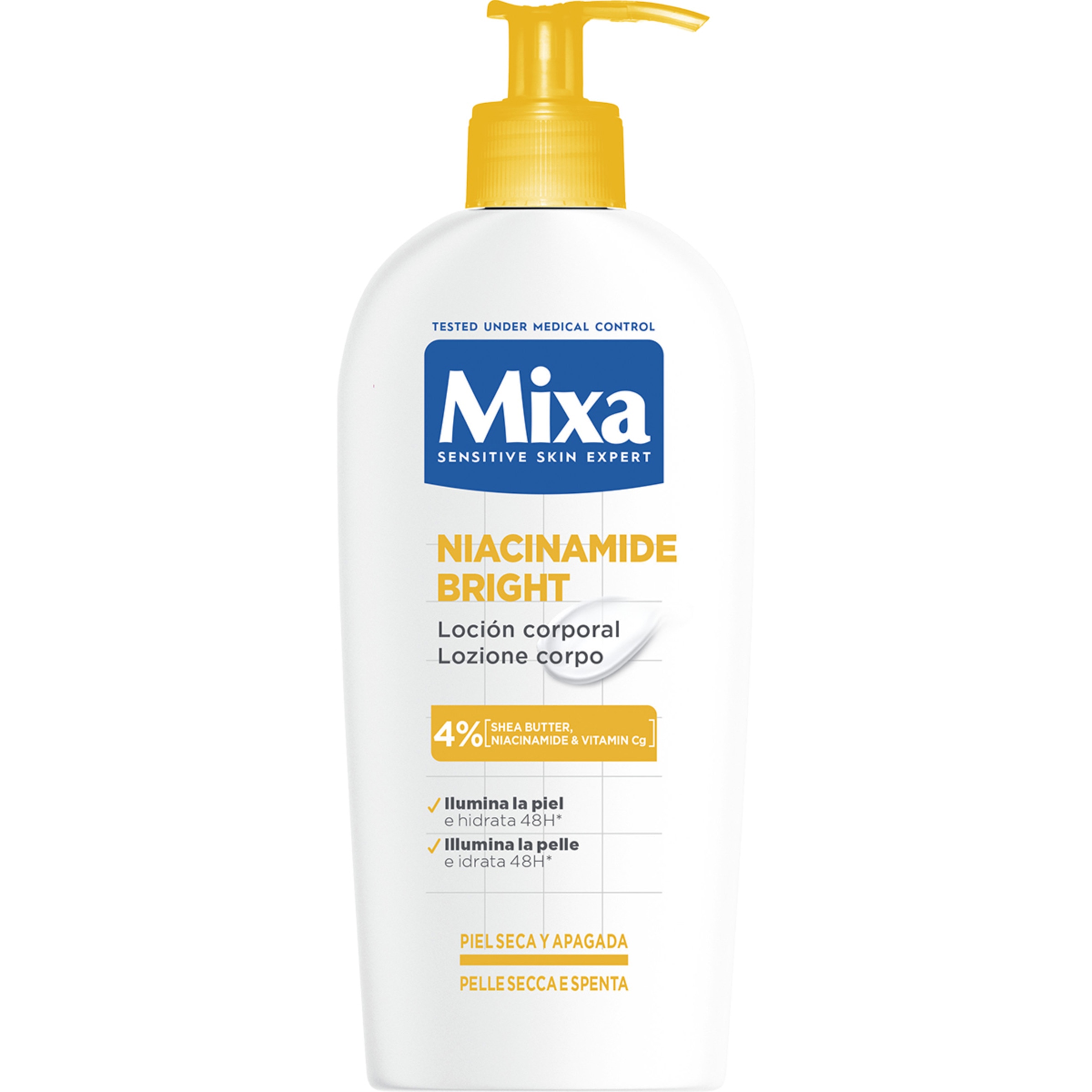 MIXA NIACINAMIDE BRIGHT LOCION CORPORAL ILUMINA LA PIEL 1